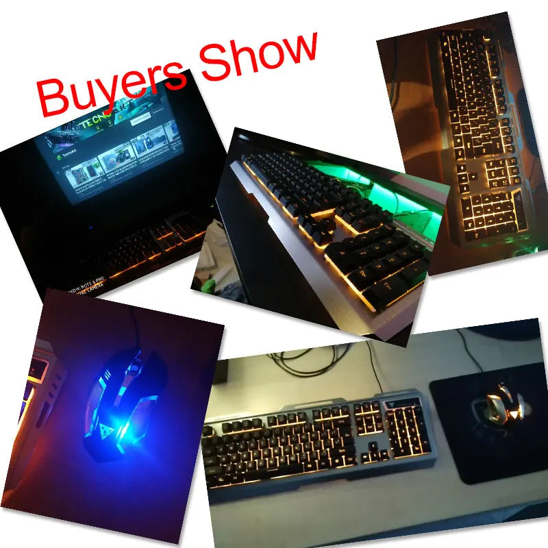 USB Wired Ergonomic Backlit Mechanical Gaming Keyboard Mouse