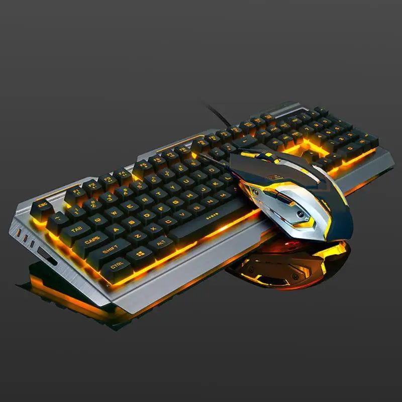 USB Wired Ergonomic Backlit Mechanical Gaming Keyboard Mouse