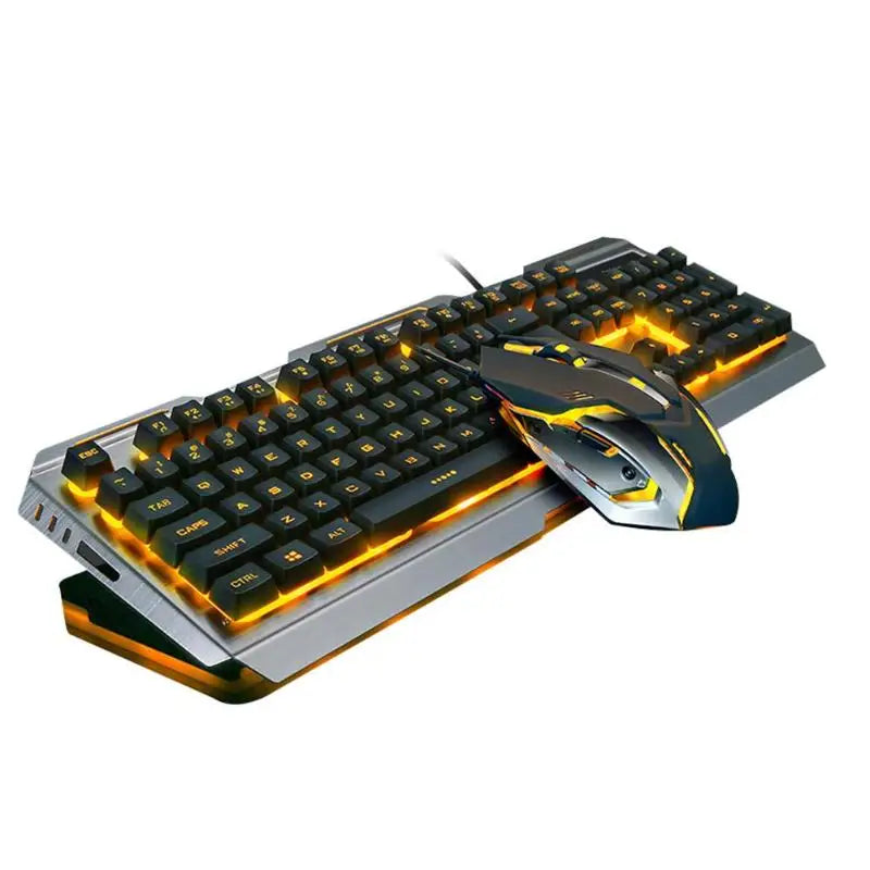 USB Wired Ergonomic Backlit Mechanical Gaming Keyboard Mouse