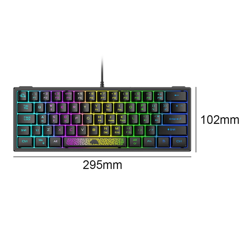 62 Keys Ergonomic Gaming Mechanical Keyboards