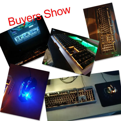 USB Wired Ergonomic Backlit Mechanical Gaming Keyboard Mouse