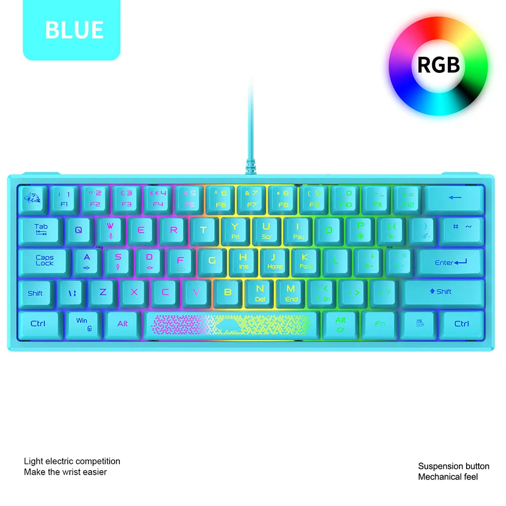 62 Keys Ergonomic Gaming Mechanical Keyboards