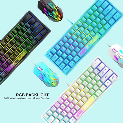 62 Keys Ergonomic Gaming Mechanical Keyboards