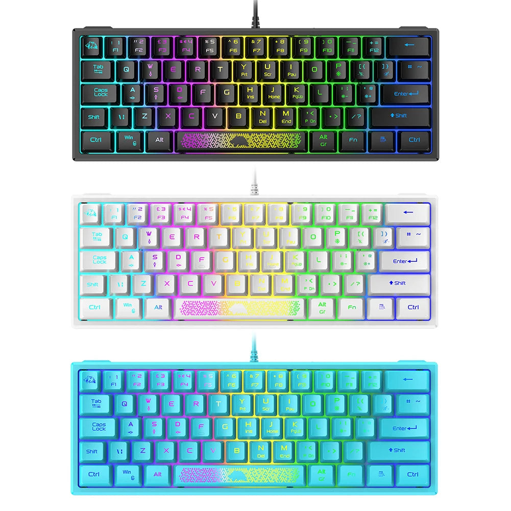 62 Keys Ergonomic Gaming Mechanical Keyboards
