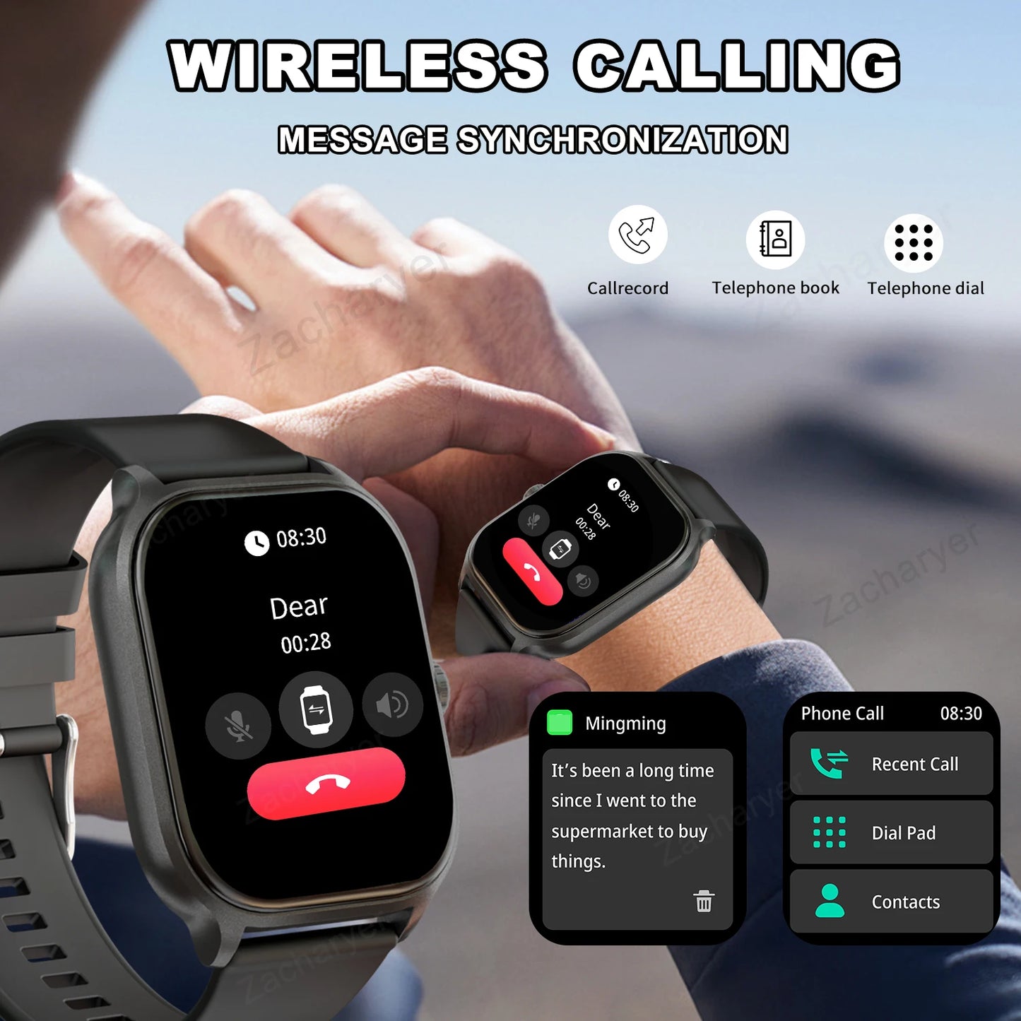 Wireless calling/dial, Multi-Sport Mode Smart watch