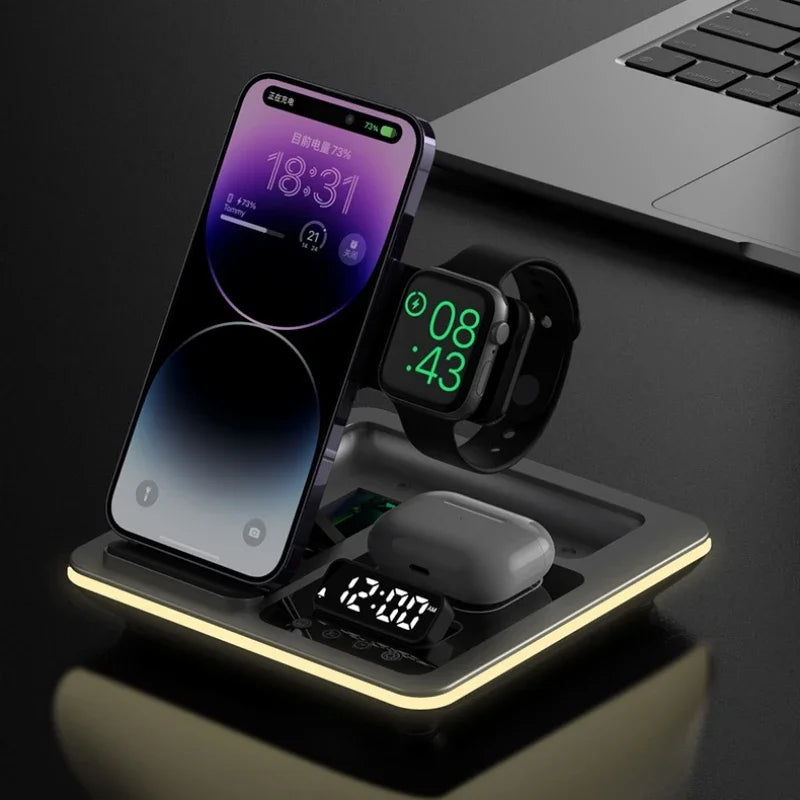 5 in 1 Portable Wireless Fast Charger Dock Station