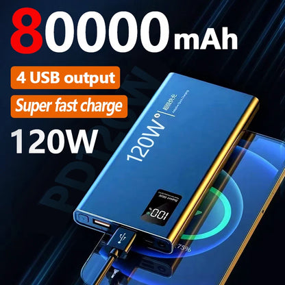 80000mAh Power Bank 120W Super Fast Charging