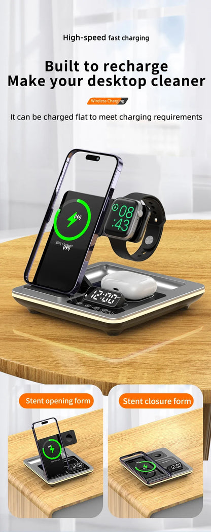 5 in 1 Portable Wireless Fast Charger Dock Station