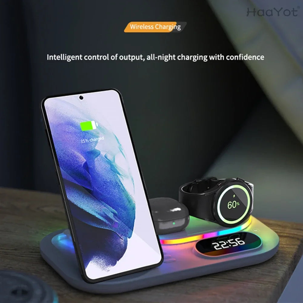 4 in 1 LED Wireless Charging Station