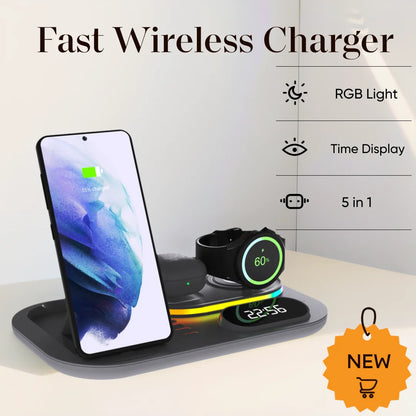 4 in 1 LED Wireless Charging Station
